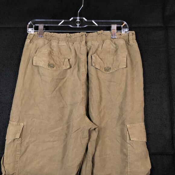 Chelsea & Violet Womens Pants Green Pull On Cargo Elastic Waist Paperbag M - Picture 11 of 12